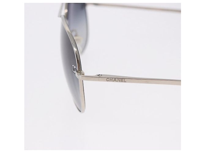 Gafas de sol CHANEL Metal Silver Black CC Auth BA15445M Negro Plata - vista 6
