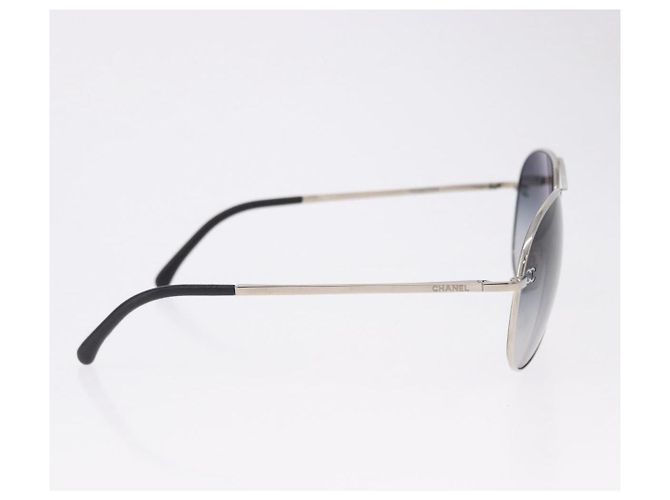 Gafas de sol CHANEL Metal Silver Black CC Auth BA15445M Negro Plata - vista 7
