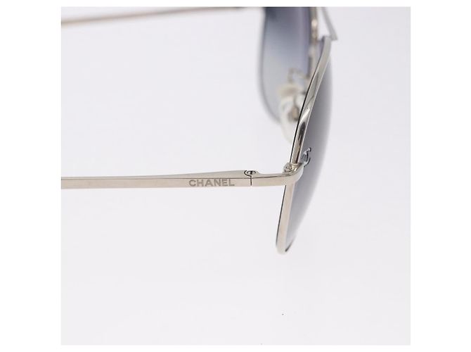 Gafas de sol CHANEL Metal Silver Black CC Auth BA15445M Negro Plata - vista 8