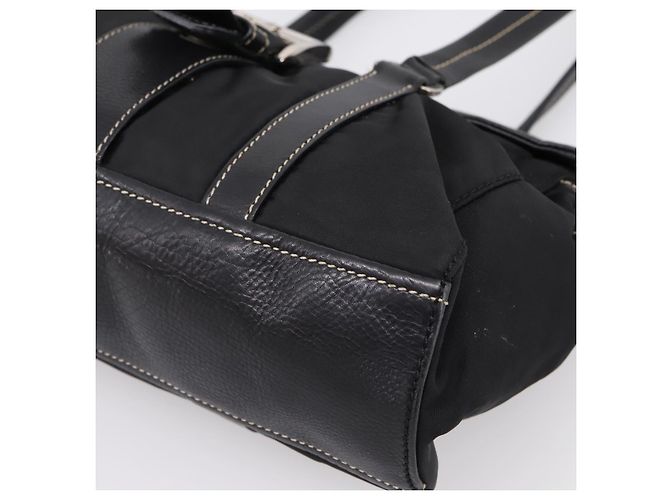 Borsa a tracolla PRADA Nylon Nero Argento Auth 199517V - vista 14