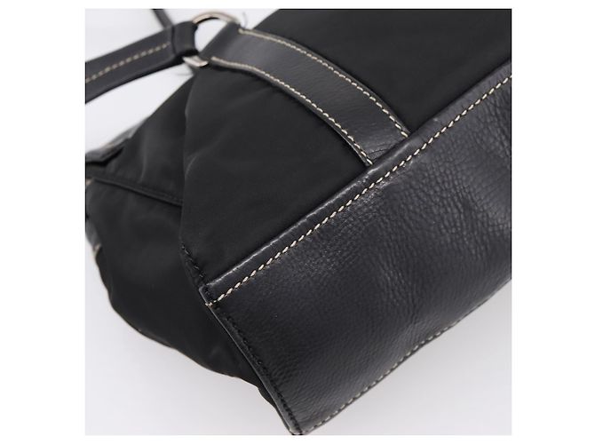 Borsa a tracolla PRADA Nylon Nero Argento Auth 199517V - vista 16