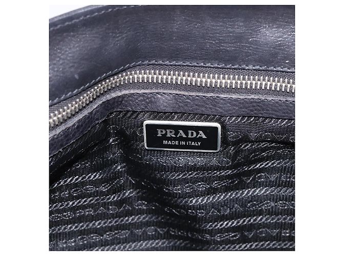 Borsa a tracolla PRADA Nylon Nero Argento Auth 199517V - vista 19