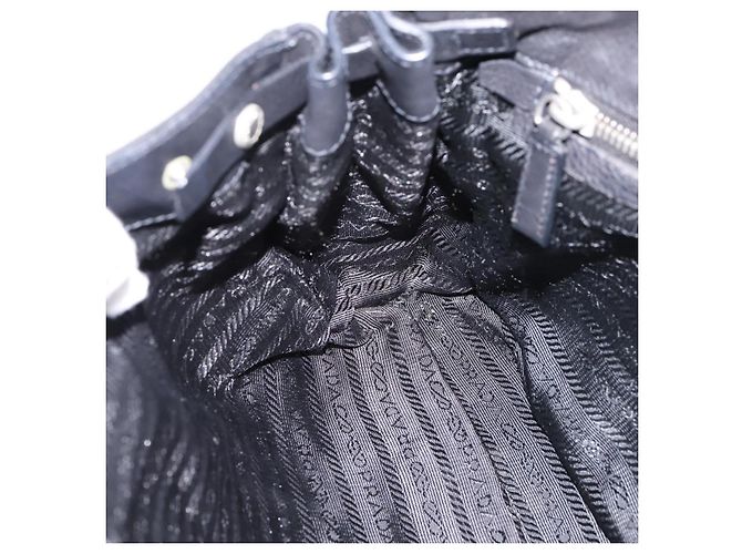 Borsa a tracolla PRADA Nylon Nero Argento Auth 199517V - vista 21