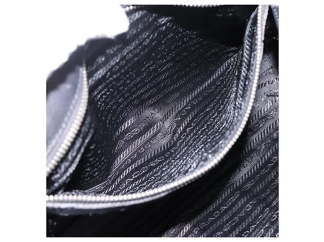 Borsa a tracolla PRADA Nylon Nero Argento Auth 199517V - vista 23