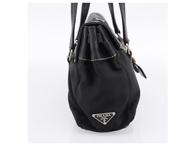 Borsa a tracolla PRADA Nylon Nero Argento Auth 199517V - vista 3