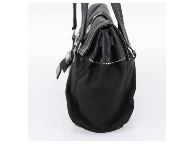 Borsa a tracolla PRADA Nylon Nero Argento Auth 199517V - vista 4