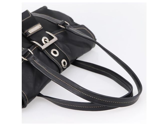 Borsa a tracolla PRADA Nylon Nero Argento Auth 199517V - vista 7