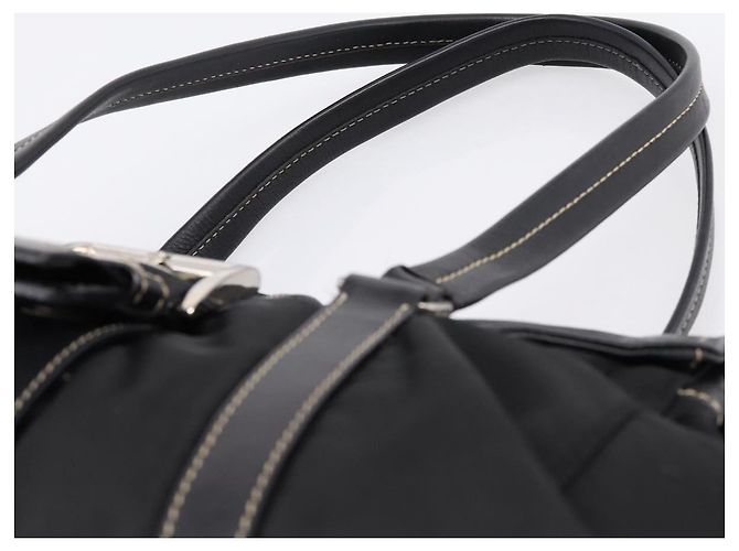 Borsa a tracolla PRADA Nylon Nero Argento Auth 199517V - vista 8