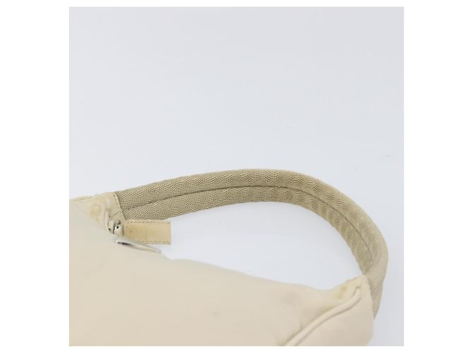 PRADA Accessory Pouch Nylon Beige Silver Auth 202088 Silvery - view 10