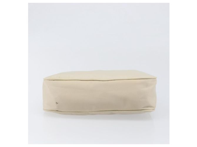 PRADA Accessory Pouch Nylon Beige Silver Auth 202088 Silvery - view 5