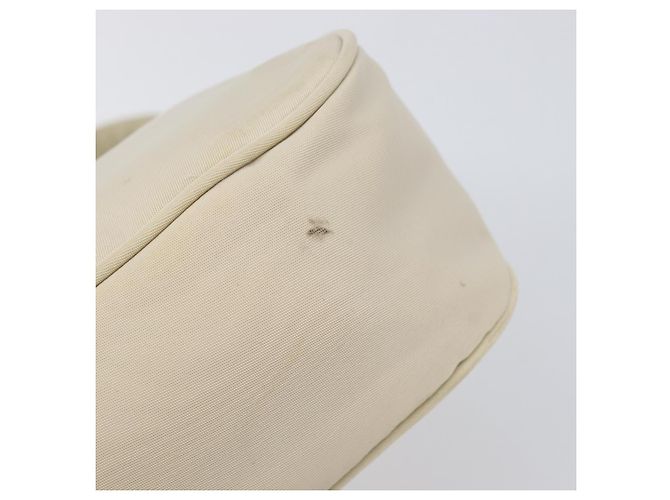 PRADA Accessory Pouch Nylon Beige Silver Auth 202088 Silvery - view 6