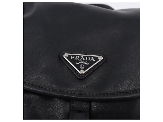 Zaino PRADA in pelle nero e argento 1BZ677 Auth 198608V - vista 20