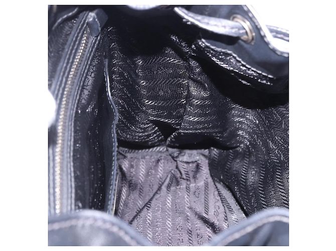 Zaino PRADA in pelle nero e argento 1BZ677 Auth 198608V - vista 26