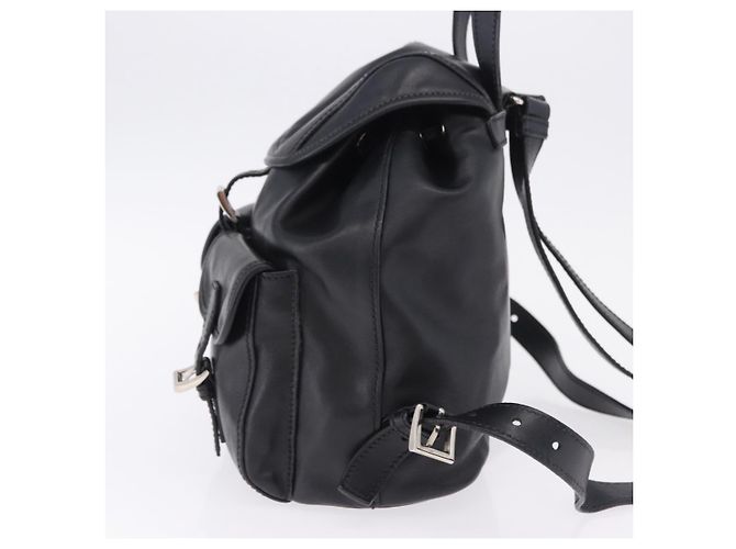 Zaino PRADA in pelle nero e argento 1BZ677 Auth 198608V - vista 3
