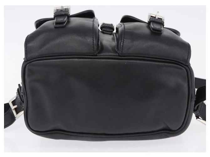 Zaino PRADA in pelle nero e argento 1BZ677 Auth 198608V - vista 5