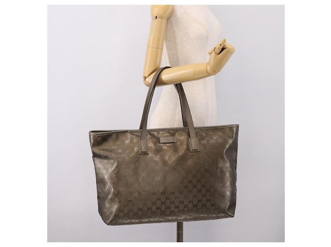 GUCCI GG Implementation Tote Bag PVC Leder Gold 211120 Auth 202165 Golden - Ansicht 22