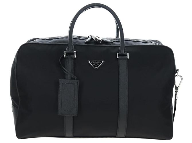Borsa Boston PRADA Nylon Pelle 2way Nero Argento 2VC007 Auth yk20779SAV - vista 13