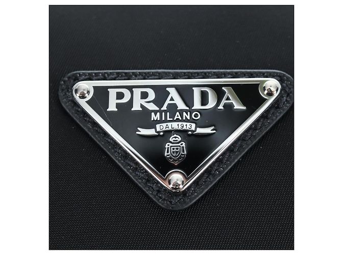 Borsa Boston PRADA Nylon Pelle 2way Nero Argento 2VC007 Auth yk20779SAV - vista 24