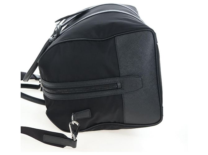 Borsa Boston PRADA Nylon Pelle 2way Nero Argento 2VC007 Auth yk20779SAV - vista 3