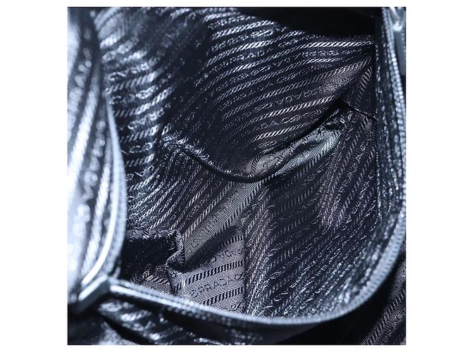Borsa Boston PRADA Nylon Pelle 2way Nero Argento 2VC007 Auth yk20779SAV - vista 31