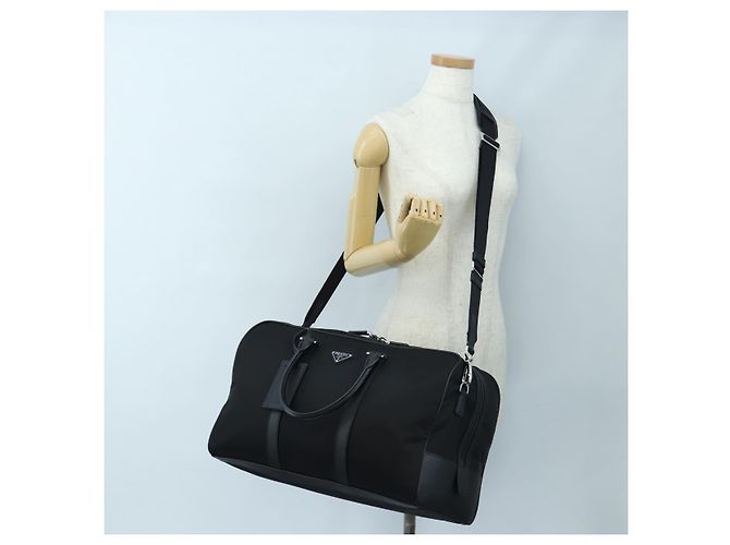 Borsa Boston PRADA Nylon Pelle 2way Nero Argento 2VC007 Auth yk20779SAV - vista 32