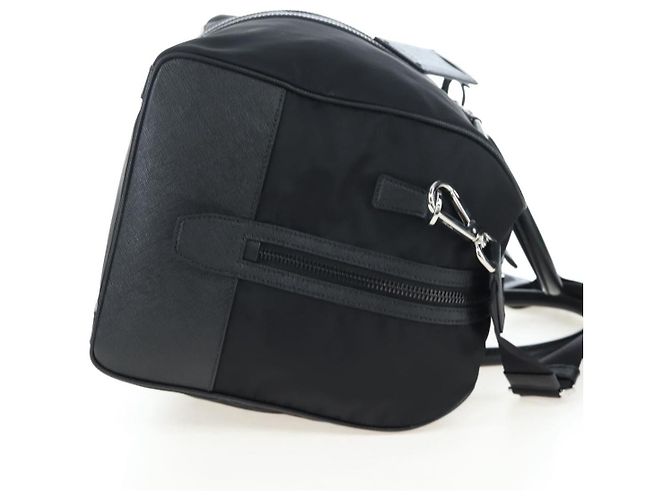 Borsa Boston PRADA Nylon Pelle 2way Nero Argento 2VC007 Auth yk20779SAV - vista 4