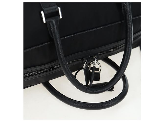 Borsa Boston PRADA Nylon Pelle 2way Nero Argento 2VC007 Auth yk20779SAV - vista 7