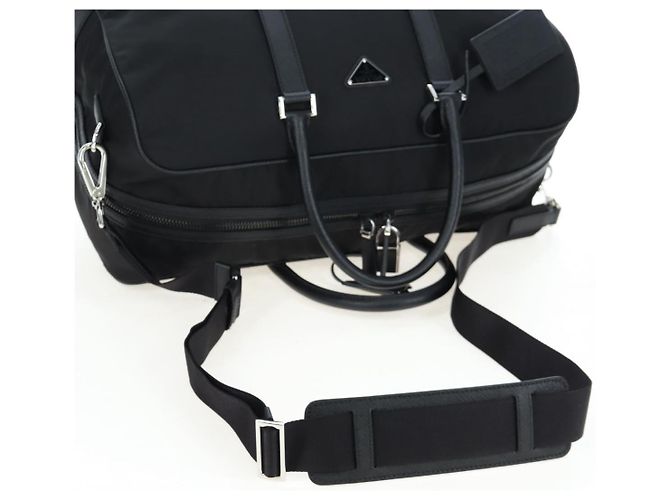 Borsa Boston PRADA Nylon Pelle 2way Nero Argento 2VC007 Auth yk20779SAV - vista 8