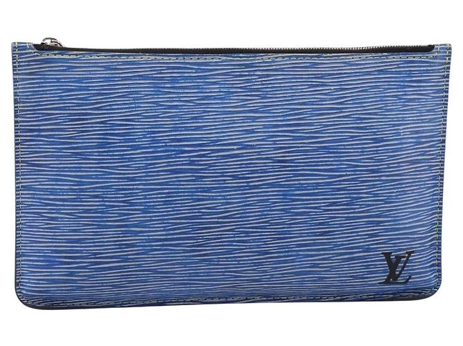 LOUIS VUITTON Epi Denim Neverfull MM Pouch Blue LV Auth 202098A - vista 13