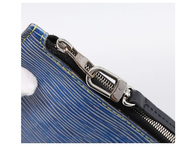 LOUIS VUITTON Epi Denim Neverfull MM Pouch Blue LV Auth 202098A - vista 9
