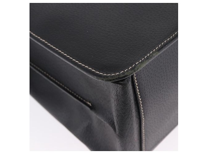Borsa da lavoro Salvatore Ferragamo in pelle nera argento Auth 199057 Nero - vista 15
