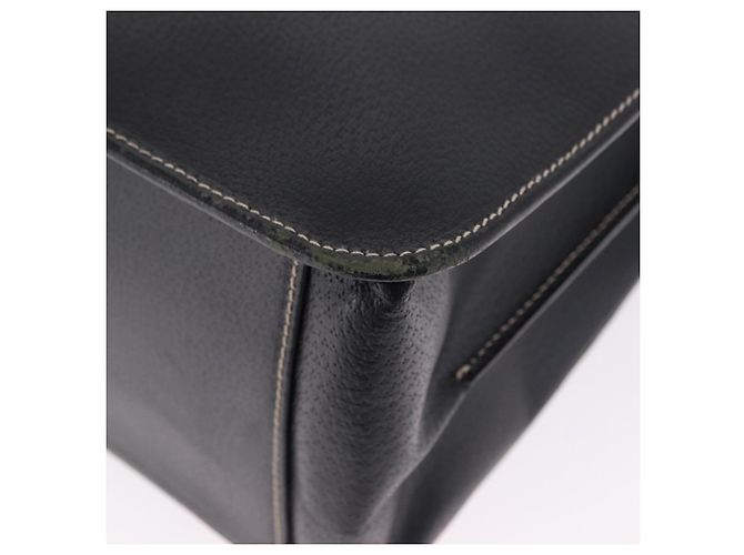 Borsa da lavoro Salvatore Ferragamo in pelle nera argento Auth 199057 Nero - vista 16