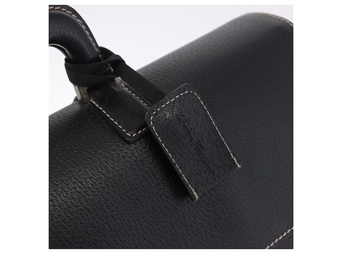 Borsa da lavoro Salvatore Ferragamo in pelle nera argento Auth 199057 Nero - vista 17
