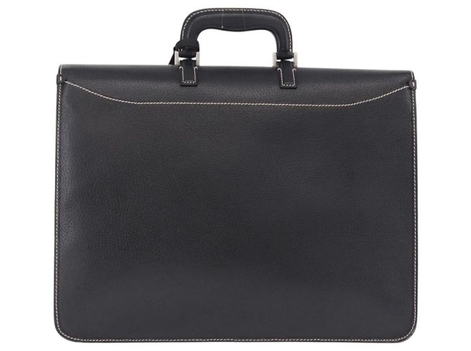 Borsa da lavoro Salvatore Ferragamo in pelle nera argento Auth 199057 Nero - vista 2