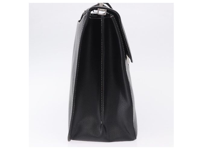 Borsa da lavoro Salvatore Ferragamo in pelle nera argento Auth 199057 Nero - vista 4