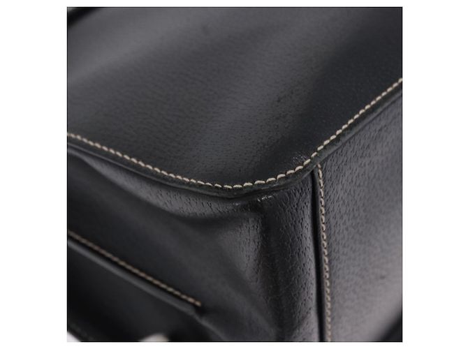 Borsa da lavoro Salvatore Ferragamo in pelle nera argento Auth 199057 Nero - vista 9