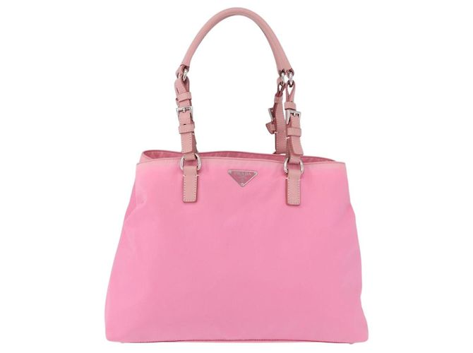 PRADA Handtasche Nylon Rosa Silber Auth 200050A Pink - Ansicht 13