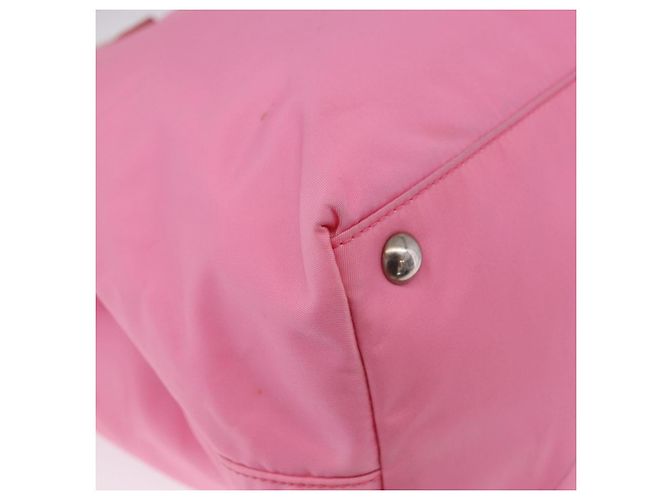 PRADA Handtasche Nylon Rosa Silber Auth 200050A Pink - Ansicht 15