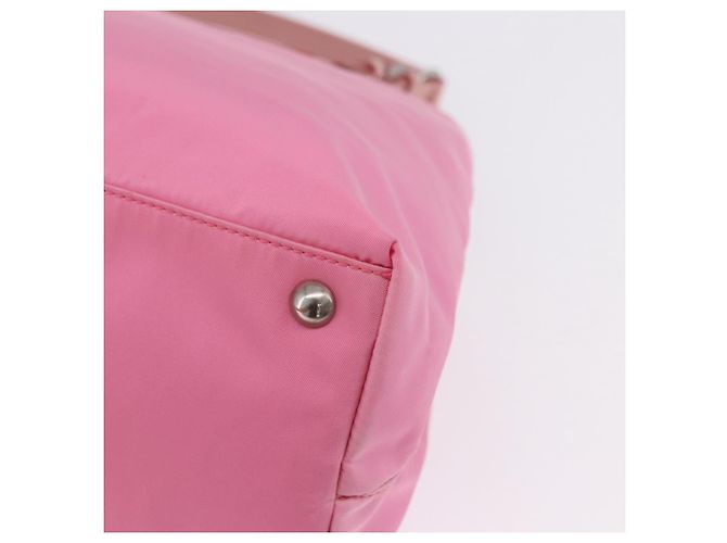 PRADA Handtasche Nylon Rosa Silber Auth 200050A Pink - Ansicht 16
