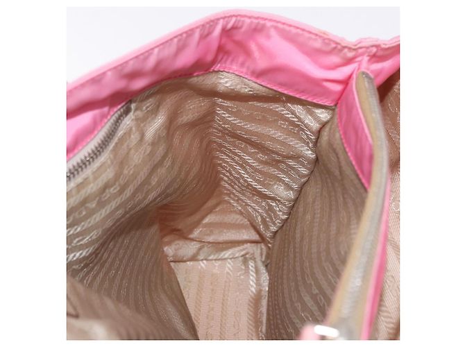 PRADA Handtasche Nylon Rosa Silber Auth 200050A Pink - Ansicht 18