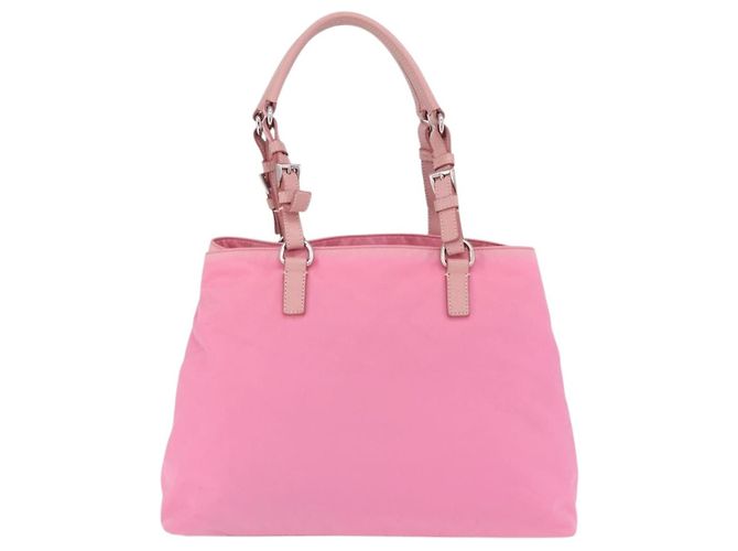 PRADA Handtasche Nylon Rosa Silber Auth 200050A Pink - Ansicht 2