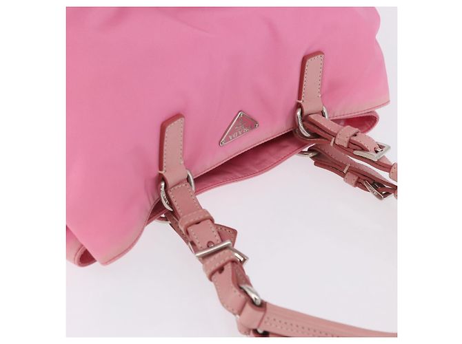 PRADA Handtasche Nylon Rosa Silber Auth 200050A Pink - Ansicht 6