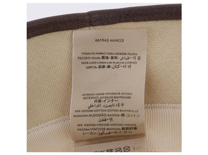 Cappello GUCCI Web Sherry Line Canvas L Beige Auth 200007M - vista 12