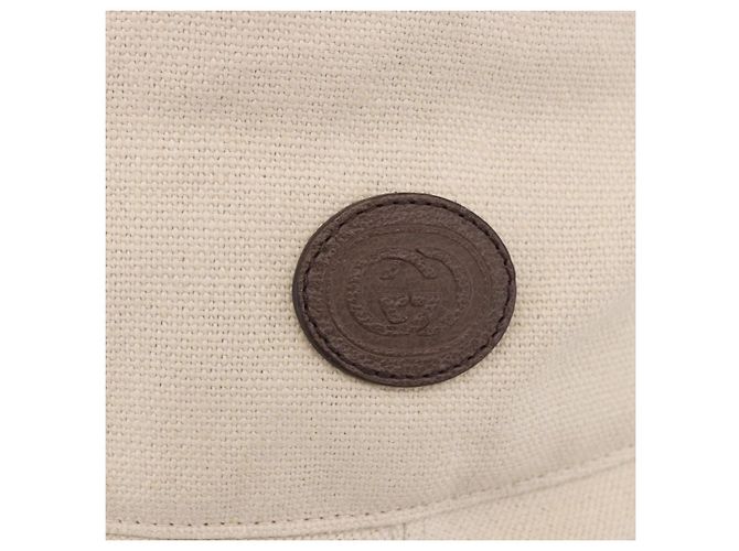 Cappello GUCCI Web Sherry Line Canvas L Beige Auth 200007M - vista 5