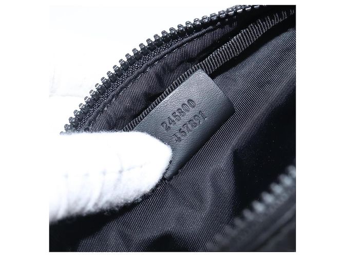 GUCCI GG Canvas Guccissima WebSherry Line Pouch Black Silver 245800 Auth hk4054 Nero Argento - vista 12