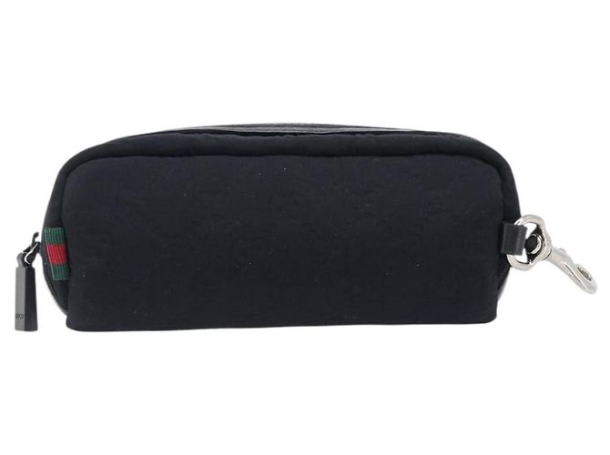 GUCCI GG Canvas Guccissima WebSherry Line Pouch Black Silver 245800 Auth hk4054 Nero Argento - vista 13
