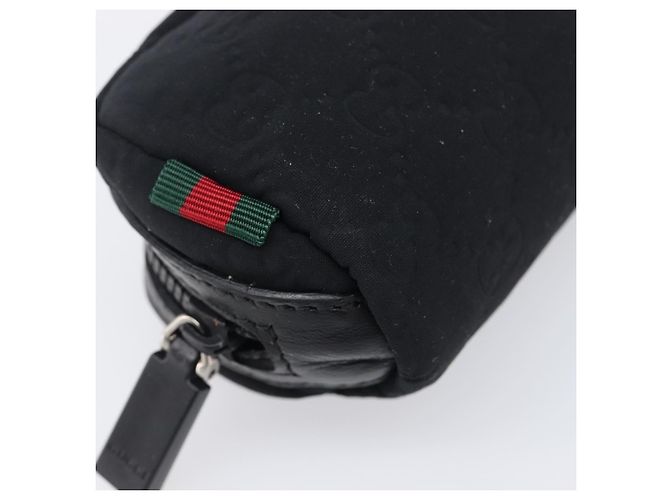 GUCCI GG Canvas Guccissima WebSherry Line Pouch Black Silver 245800 Auth hk4054 Nero Argento - vista 14