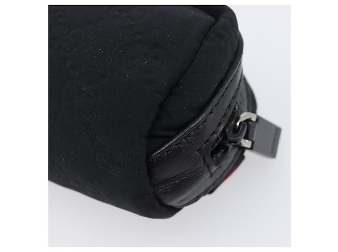 GUCCI GG Canvas Guccissima WebSherry Line Pouch Black Silver 245800 Auth hk4054 Nero Argento - vista 15