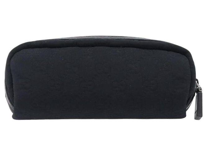 GUCCI GG Canvas Guccissima WebSherry Line Pouch Black Silver 245800 Auth hk4054 Nero Argento - vista 2