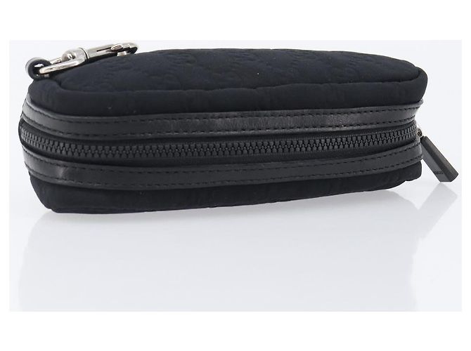 GUCCI GG Canvas Guccissima WebSherry Line Pouch Black Silver 245800 Auth hk4054 Nero Argento - vista 5